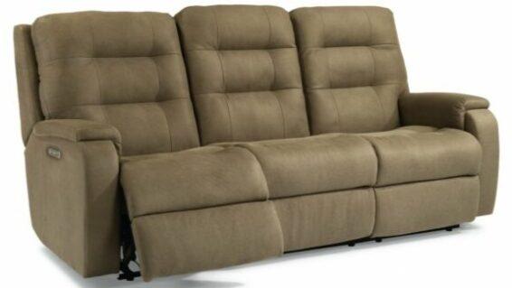 Flexsteel Arlo Power Reclining Sofa with Power Headrests Lumbar