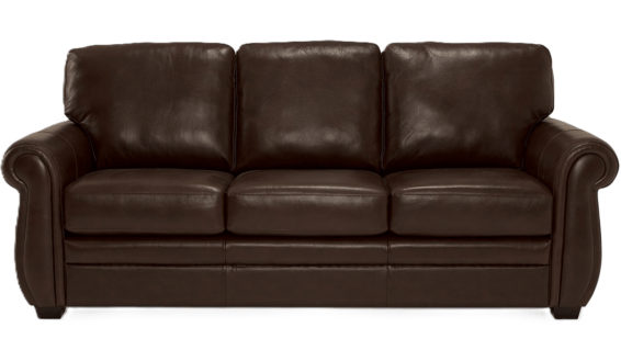 Clearance Palliser Walnut Leather Sofa