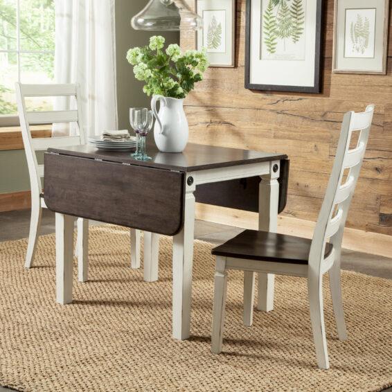 white and charcoal dining