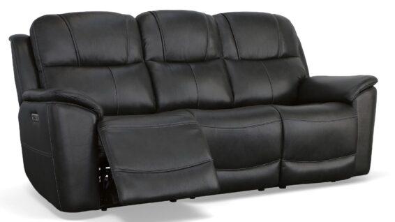 Flexsteel Crew Power Reclining Sofa with Power Headrest Lumbar