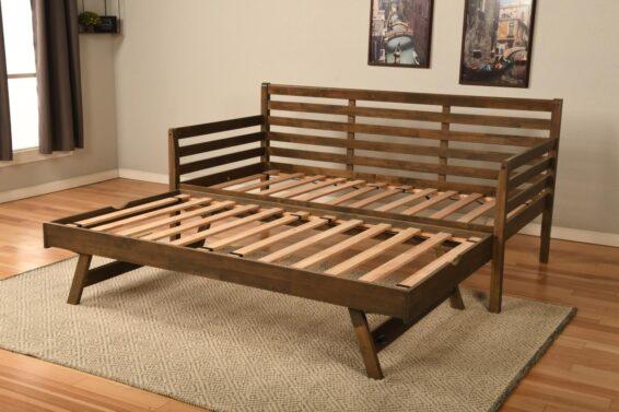 Slated Walnut Daybed with Jump Up