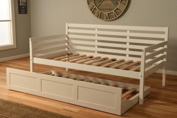 Slated White Daybed with Trundle