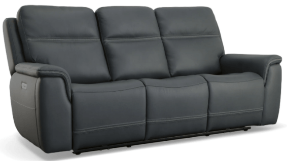 Flexsteel Sawyer Power Reclining Sofa with Headrest Lumbar