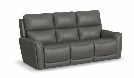 Flexsteel Carter Power Reclining Sofa with Headrest Lumbar