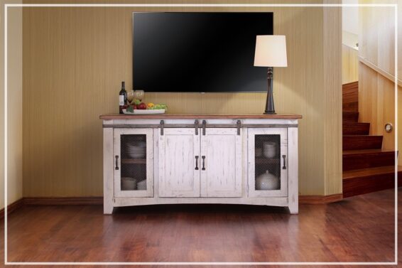 Weathered White 70" TV Console